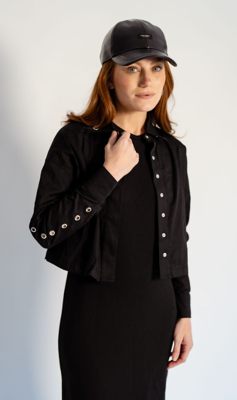 741-439 Eyelet Sleeves & Neck Jacket, Beige