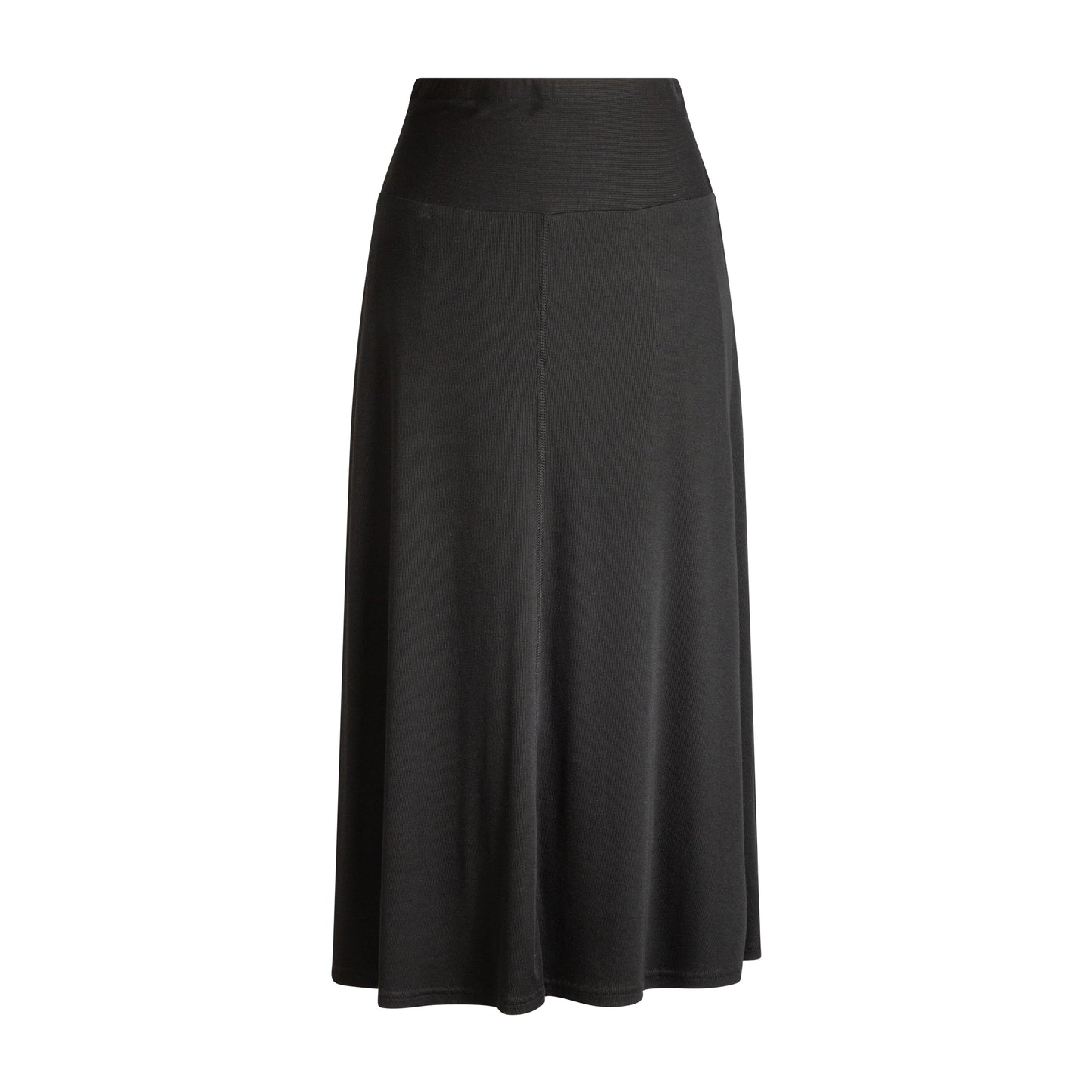 S6154-MOD-33" Modal Rib A-Line Skirt, Black