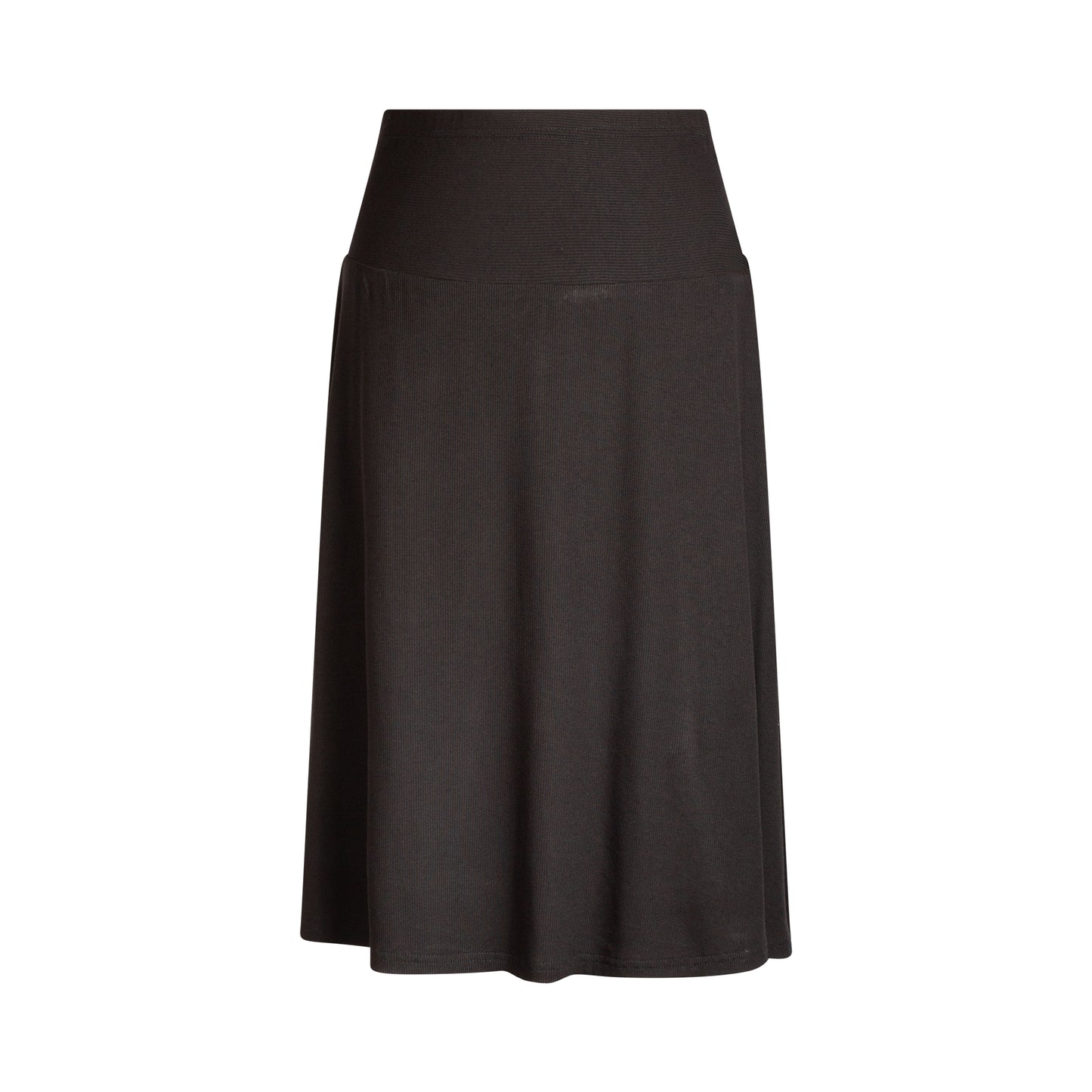 S6153-MOD-27" Modal Rib A-Line Skirt, Black