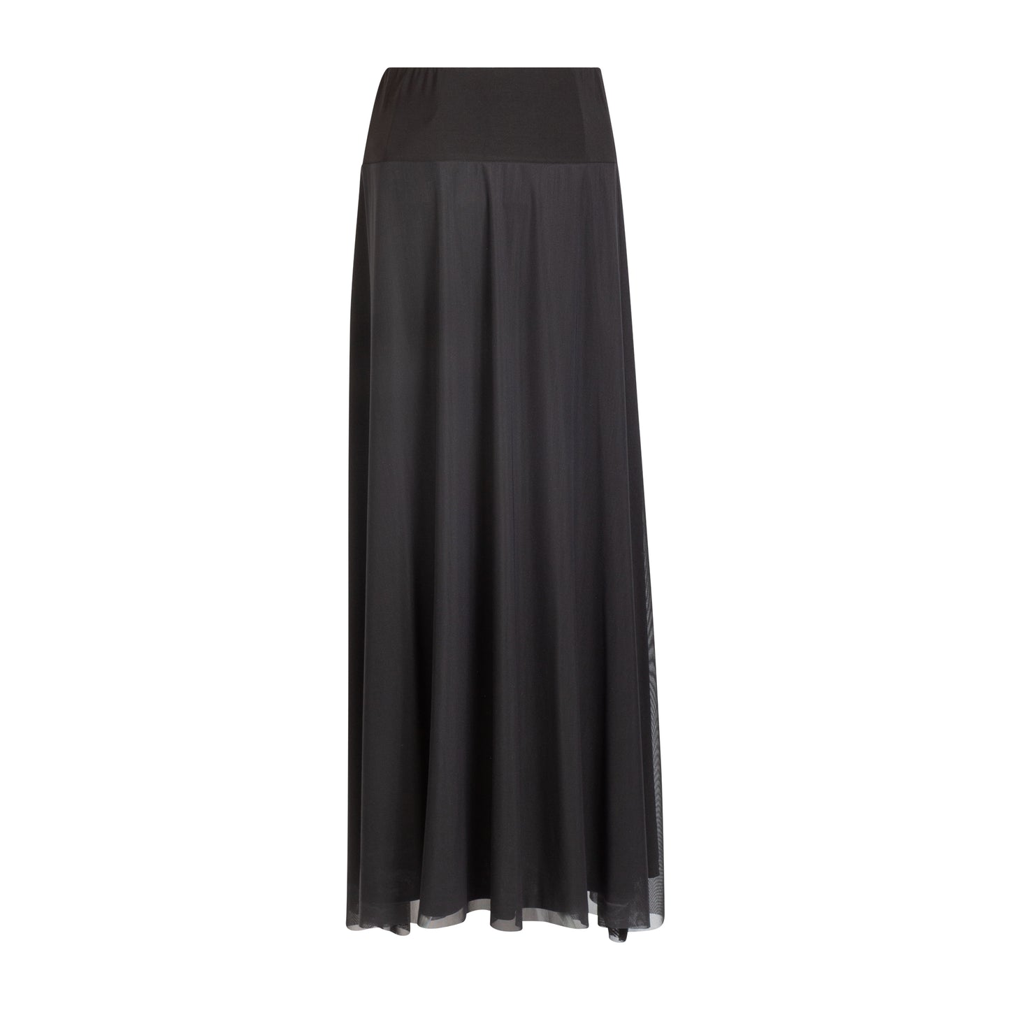 S5011 Long Mesh Skirt, Black