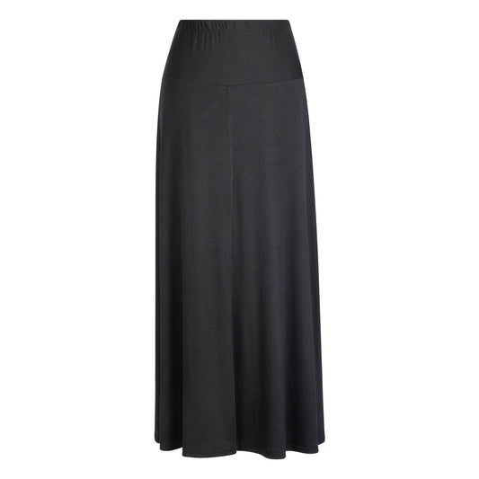 S6154-MOD-39" Modal Rib A-Line Skirt, Black