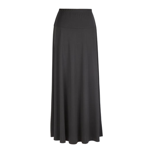 S4433-MJ Long Flairy Skirt w/Yoke, Black