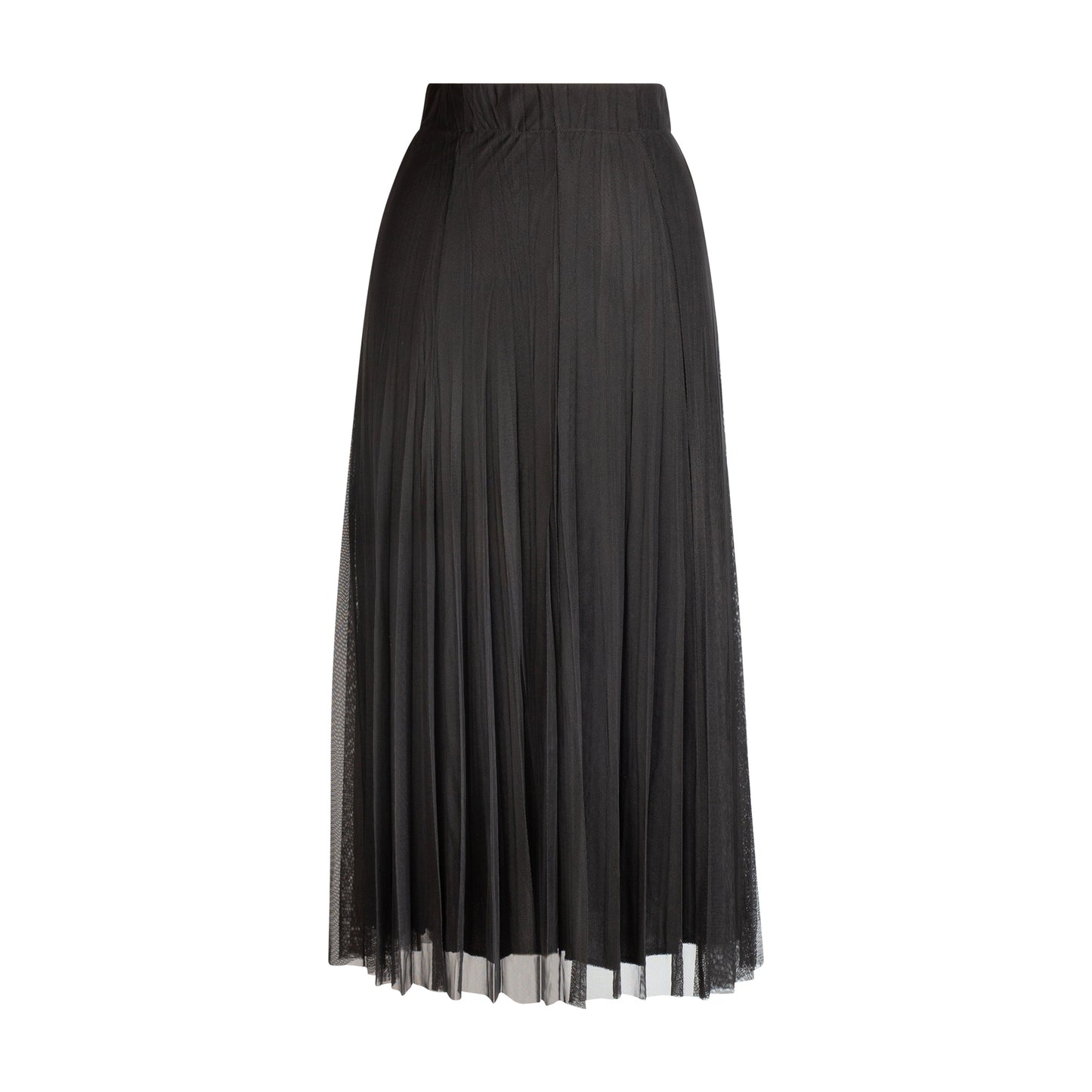 S5873-39" Pleated Crepe Skirt, Black