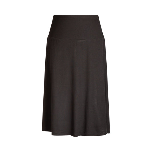 S6153-MOD-29 Modal Rib A-Line Skirt, Black