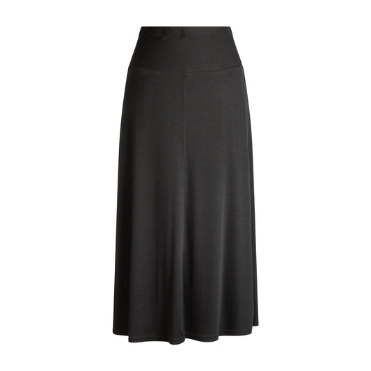 S6154-MOD-33" Modal Rib A-Line Skirt, Black