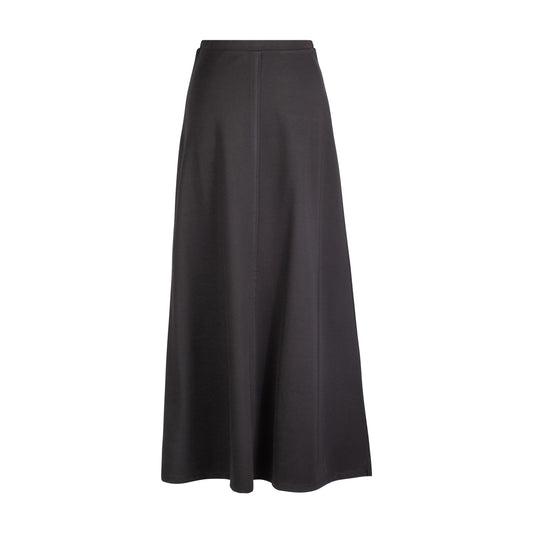 SWF020LR-38" Center Seam Flair Long Skirt, Black