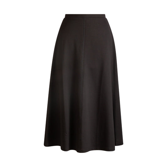 SWF020-35" Center Seam Flair Midi Skirt, Black