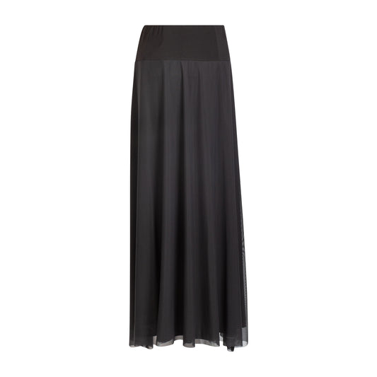 S5011 Long Mesh Skirt, Black