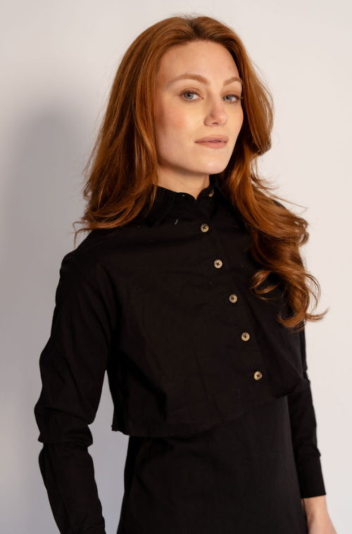 741-494 Jumper and Shirt Set, Black/White