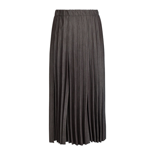 601-29" Denim Thin Accordion Skirt  , Navy